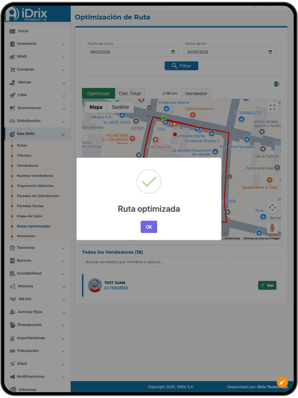 Optimización de rutas comerciales