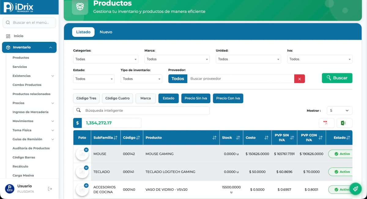 Sistema de control de inventario multibodega y ventas en ruta en Ecuador